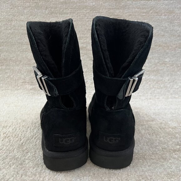 UGG Remora Bling Buckle Black Boots 8 - Picture 4 of 8